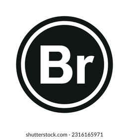 Belarusian ruble icon. Flat black and white currency coin. Belarus Money symbol. Vector isolated on white background.
