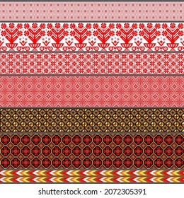 Traditionelle weißrussische Muster, Ornamente. Vektorset mit Modulen.