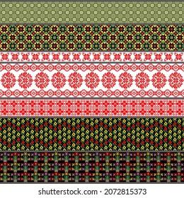 Belarusian traditional patterns, ornaments. Vector set with modules.