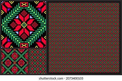 Belarusian traditional patterns, ornaments. Vector module with the resulting ornaments.