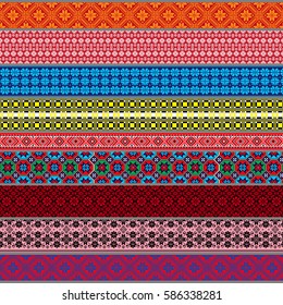 Belarusian traditional patterns, ornaments. Vector set with modules.