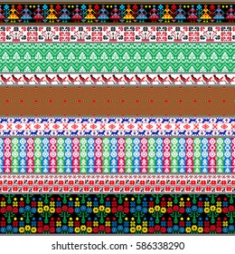 Belarusian traditional patterns, ornaments. Vector set with modules.