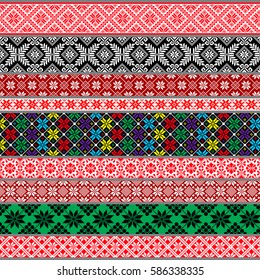 Belarusian traditional patterns, ornaments. Vector set with modules.