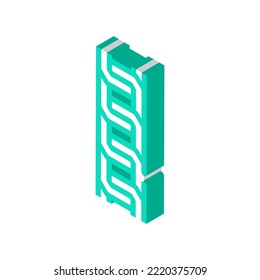 Belcher-Kette isometrische Symbol Vektorgrafik. Aufkleberkettenschild. einzelne Symbolillustration