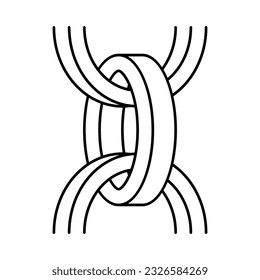 vector de icono de línea de la cadena del indicador. señal de la cadena de campanas. símbolo de contorno aislado ilustración negra