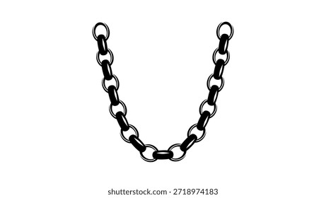 Belcher Chain symbol, black isolated silhouette