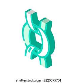 belcher rolo chain isometric icon vector. belcher rolo chain sign. isolated symbol illustration