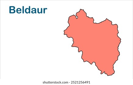 Mapa da subdivisão de Beldaur, Distrito de Khagaria, Estado de Bihar, República da Índia, Governo de Bihar, território indiano, Índia Oriental, política, aldeia, turismo