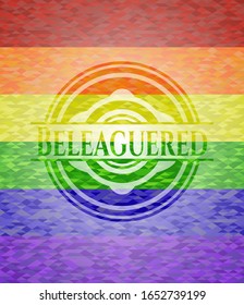 Beleaguered lgbt colors emblem. Vector Illustration. Mosaic.