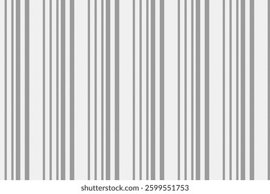 Belection seamless vertical background, decorate vector pattern textile. Cinimal stripe lines texture fabric in white and grey colors palette.