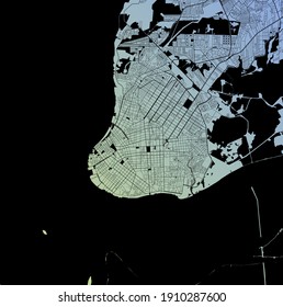 Belem, Pará, Brasilien (BRA) - Urban Vektor Stadtplan mit Parks, Schiene und Straße, Autobahnen, minimalistisches Stadtplan-Design Plakat, Stadtzentrum, Innenstadt, Transitnetz, Farbverlauf-Plan