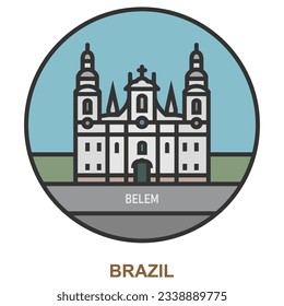 Belem. Cities and towns in Brazil. Flat landmark