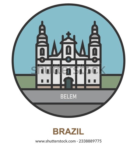 Belem. Cities and towns in Brazil. Flat landmark