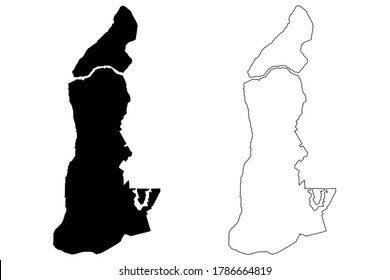 Belem City (Federative Republic of Brazil, Para State) map vector illustration, scribble sketch City of Bethlehem map