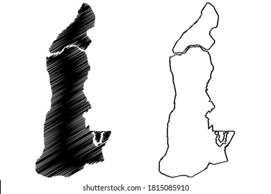 Belem City (Federative Republic of Brazil, Para State) map vector illustration, scribble sketch City of Bethlehem map