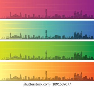 Belem Multiple Color Gradient Skyline Banner