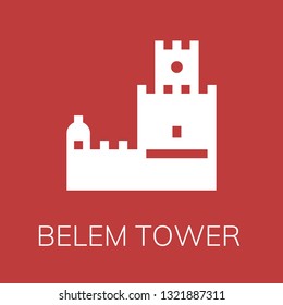  Belem tower icon. Editable  Belem tower icon for web or mobile.