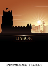 Belem tower in Lisbon - vector illustration