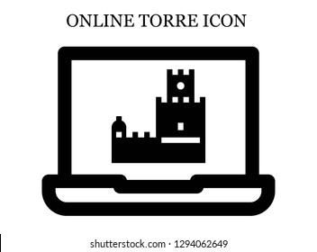 Belem tower search icon. Editable Belem tower search icon for web or mobile.