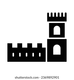 Belem Tower Vector Glyph Icon For Personal And Commercial Use.
