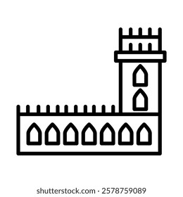 Belem tower Vector Line Icon Design