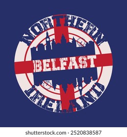 belfast city of northern ireland typography graphic print , Abstract fashion drawing and creative design for t-shirts, mugs, graphic tee,sweatshirt,cases, etc. Illustration in modern style for clothes