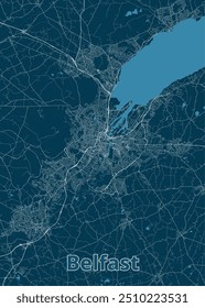 Cartaz do mapa artístico de Belfast, Irlanda do Norte