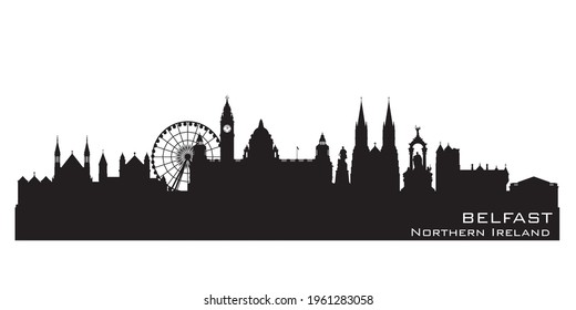 Belfast Nordirland City Skyline Detaillierte Vektorsilhouette