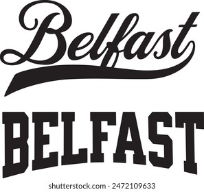 Belfast Irlanda del Norte Ilustración vectorial de palabras