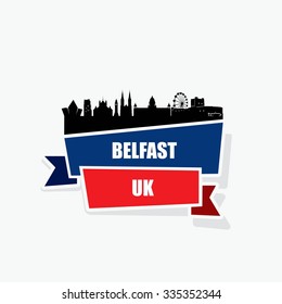 Belfast ribbon banner - vector illustration