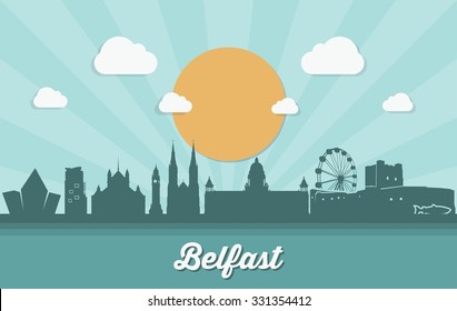 Belfast skyline - vector illustration
