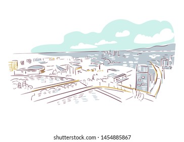 Belfast United Kingdom Europe vector sketch city illustration line art