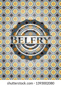 Belfry arabesque style emblem. arabic decoration.