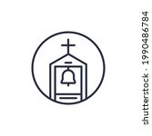 belfry line icon on white