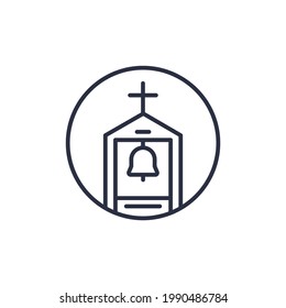 belfry line icon on white