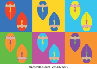 Belgha, zapatillas marroquíes de cuero para mujeres, zapatos tradicionales marroquíes. Ilustración del vector