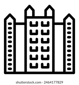 Belgian architecture icon outline vector. Old gothic design. Traditional urban landmark