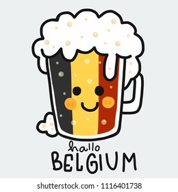 Belgian beer cartoon vector illustration