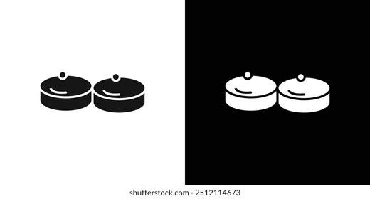 belgian buns icon Black line art vector logo set