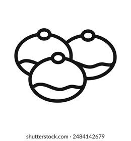 belgian buns icon black and white vector sign