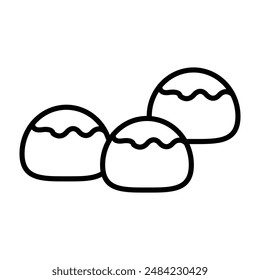 belgian buns icon design in filled and outlined style