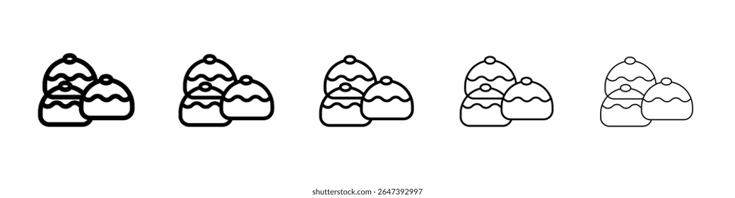 belgian buns icon flat illustration set logo