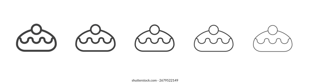 ícone de pãezinhos belgas Símbolo de ilustração de gráficos de linha