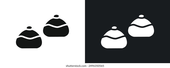 belgian buns icon linear graphics set vector in black