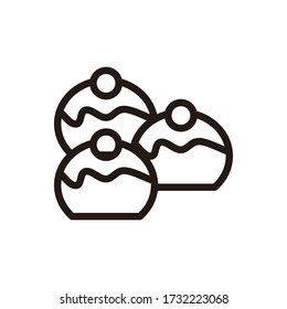 Belgian Buns icon - minimal thin line web icon.