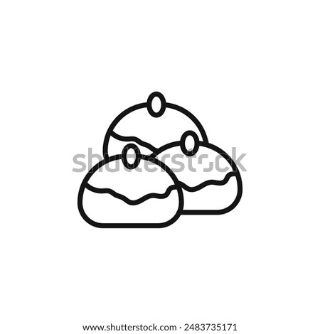 belgian buns icon outline collection in black