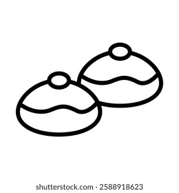 belgian buns icon Outline vector symbol sign