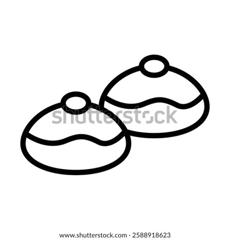 belgian buns icon Outline vector symbol sign