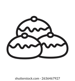 belgian buns icon Thin line illustration