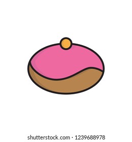 belgian buns icon vector design. bakery icon with fill outline style